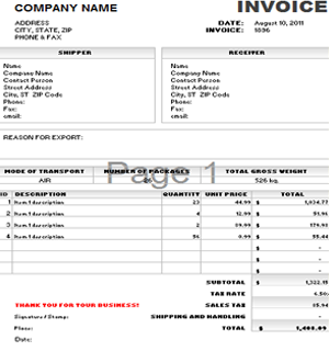 Limousine Service Invoice