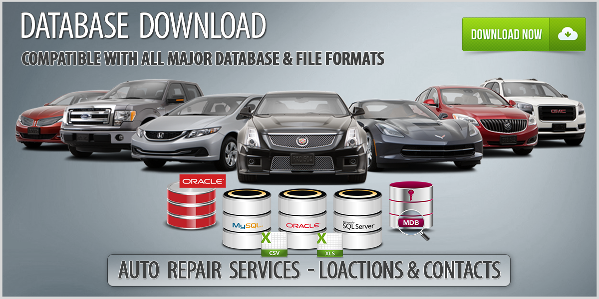 Auto Repair and Painting Services Database Download