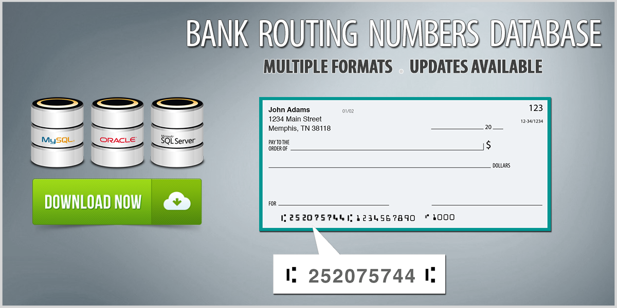 Bank Routing Numbers Database Download
