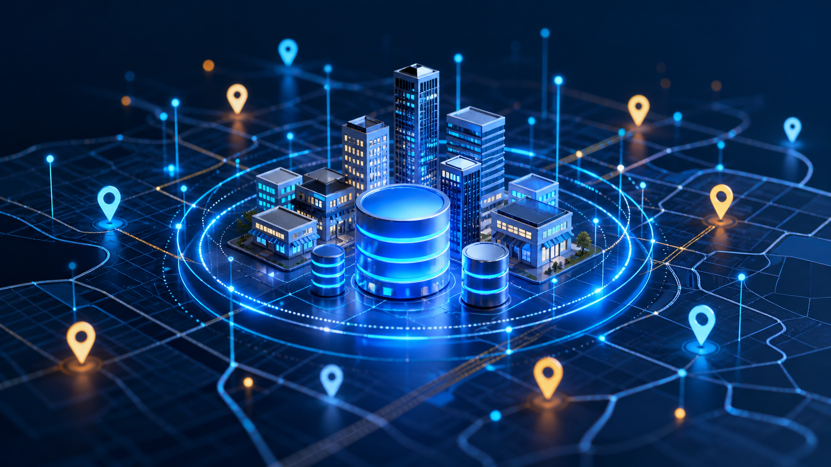 Modern connected city and location data visualization