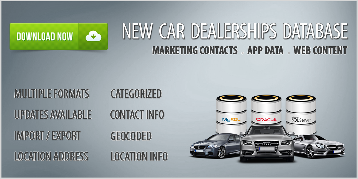 Auto Dealers - New Cars Database Download